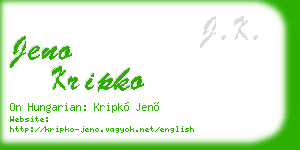 jeno kripko business card